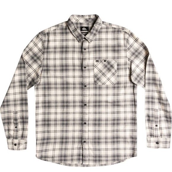 Quiksilver NWT Men's 100% Cotton Hatton Plaid Button Up Flannel Style Shirt M - Picture 1 of 6